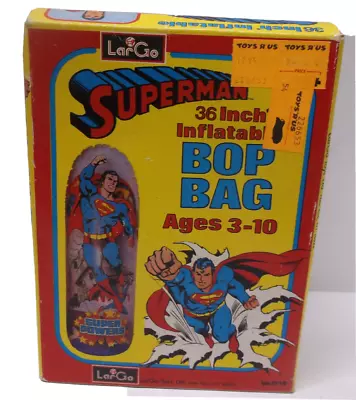 Superman 36  Inflatable Bop Bag No. 1719 Heavy Duty Vinyl LarGo Toys 1970 NIB • $125