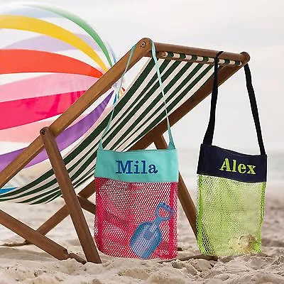 Personalized Seashell Collection Mesh Bag - Monogrammed Vacation Beach Gifts • $14.99