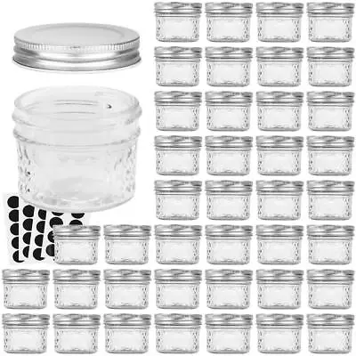 Mason Jars Canning Jars 4 OZ Jelly Jars With One Piece Regular Lids Ideal F... • $44.01