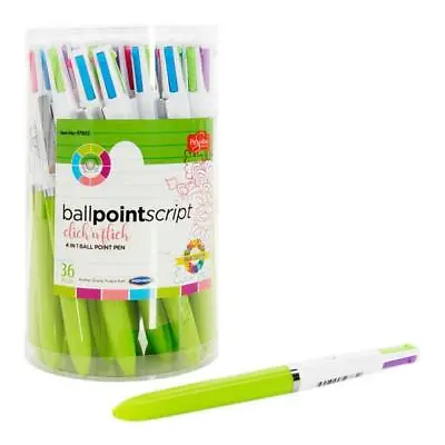 Retractable Ball Point Pen Home Office School Writing 4 In 1 Multi Colours Pens • £3.99