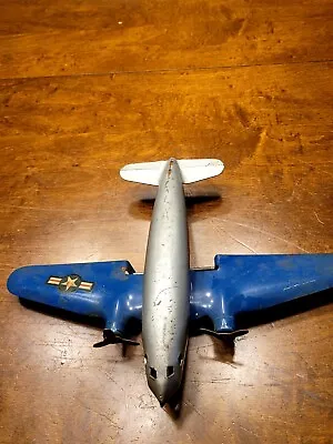 1940s Marx Army Air Force Military Twin Engine Cargo Plane Pressed Steel Metal • $45