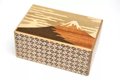 Secret Puzzle Box 21 Steps Fuji & Camellia Hakone Yosegi Zaiku Japan Handmade • £161.59