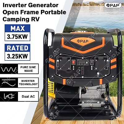 PPAP Inverter Generator 3.75KW Max 3.25KW Rated Open Frame Portable Camping  • $465