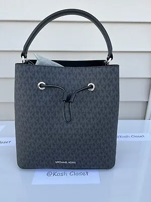 Michael Kors Suri Large Size Drawstring Crossbody Bag For Women - Black/Brown • $255.22