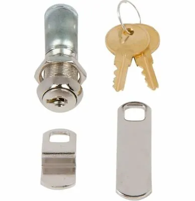 Disc Tumbler Cam Lock With 7/8  Cylinder And Chrome Finish Keyed Alike • $10.99