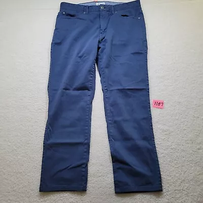 Peter Millar Ultimate Sateen Five Pocket Golf Pants Men's Size 35 Blue Pre-owned • $37.99