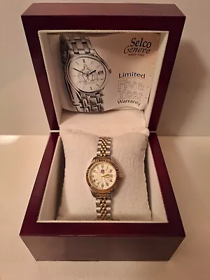 Ladies' Union Pacific Watch Jubilee Band Fluted Bezel White Face Dial   • $50