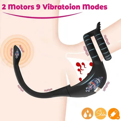 $39.95 • Buy Anal Butt Plug Vibrator Male Prostate Massager Cock Ring Remote Sex Toys For Men