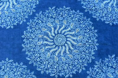 ANNA FRENCH CURTAIN FABRIC DESIGN  La Provence  3.05 METRES NAVY 100% COTTON • $90.08