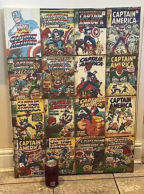 Vintage Marvel Comics Captain America Canvas Large 60x80cm Picture Frame Gift • £39.99