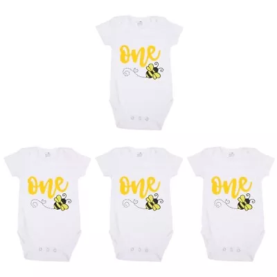  4 Pieces 1-Year-Old Birthday Short Sleeve First Outfit Girl Summer • £22.90