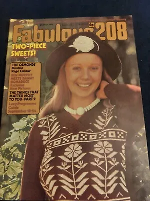 Vintage FABULOUS 208 Magazine 22 SEPTEMBER 1973 Osmonds Poster Cassidy Macca 150 • £12.50