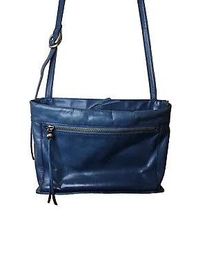 Hobo Lexie Riviera Blue Crossbody Women Bag Retired Distressed Leather • $50