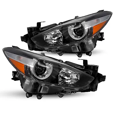 Black Halogen Headlight For 2017-2018 Mazda 3 4DR Assembly Lamp OEM Left+Right • $144.99