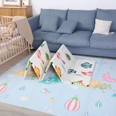 Kids Crawling Educational 2 Side Play Mat Game Soft Foam Picnic Carpet 200X180cm • £19.59