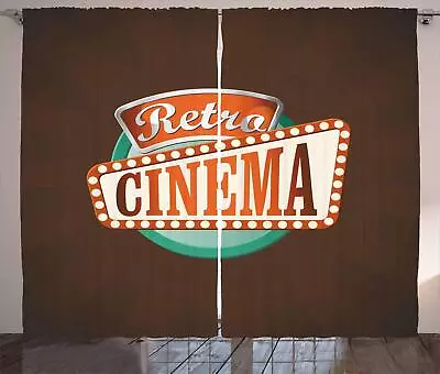 Movie Theater Curtains Retro Style Cinema Sign Design Film Festival Hollywoo... • $64.19
