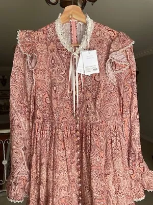 2023 Bnwt $750.00 Zimmermann Wonderland Frilled Mini Dress Size 2 Aud 12 Us 8 • $226.68