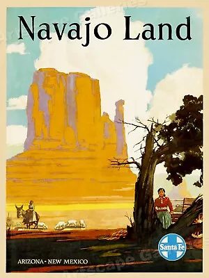 Santa Fe Navajo Land Vintage Style Train Poster - 20x28 • $17.95