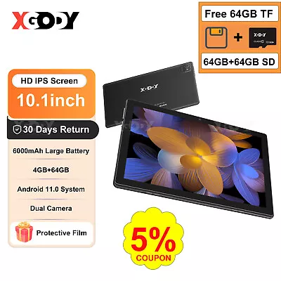 10Inch Android11. Tablet PC 4GB RAM 64GB ROM Dual Camera 8MP AC WiFi 6000mAh UK • £68.99