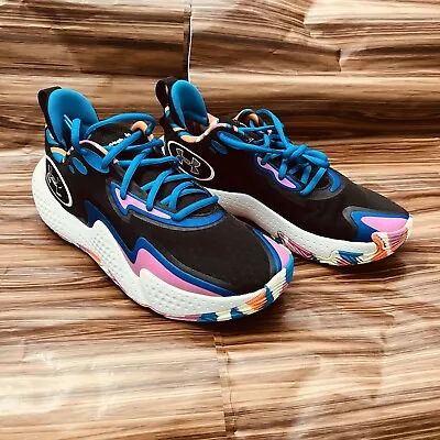 Under Armour Spawn 5 LE BLUE/PINK/BLACK Basketball 3026758-001 Men Size 10 W11.5 • $94.99