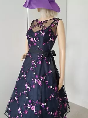 Jacques Vert Mothervofvthe Bride Groom Dress Size 14 Worn One Immaculate Navy • £29.99