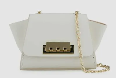 $385 Zac Posen Women's Beige Gold-Tone Mini Leather Shoulder Crossbody Purse Bag • $99.98