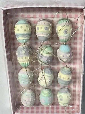 Vintage Easter Egg Tree Ornaments ¾  Miniature 12 Pc Resin Easter • $11.99