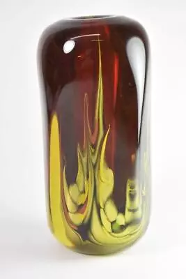Dominick Labino Red Flame 5  Art Glass Vase Circa 1974 • $795