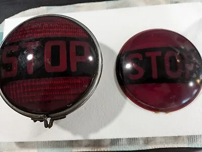 Vintage Stop Light Signal Lens Large With Housing Bus Trailer Semi Rat Rod 2!! • $125