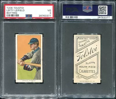 T206 Lefty Leifield Batting ~~ PSA 3 VG ~~ Tolstoi Back *tough Combo* • $399.99