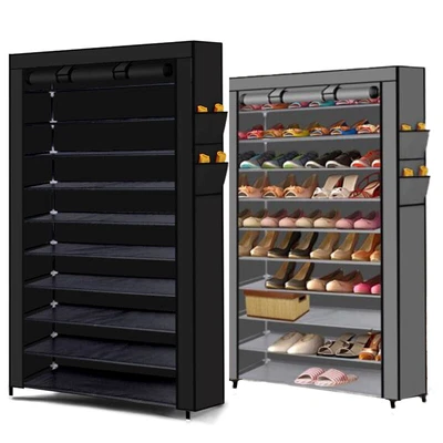 $29.99 • Buy 10 Tier Shoe Rack Portable Storage Cabinet Organiser Wardrobe Fabric Cover AU
