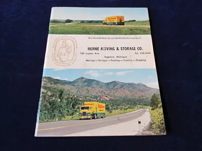Vintage 1962 Rand McNally Henne Mayflower Moving Co US Atlas Map Saginaw MI Q787 • $14.99