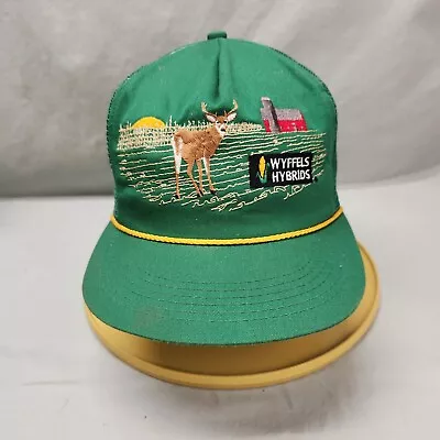 Wyffels Hybrid Seed Snapback Cap With Buck Deer Rope K Products Hat Trucker • $19.99