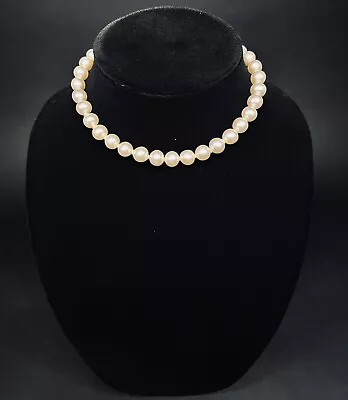 Vintage Faux Pearl Bead Choker Necklace Knotted Japan • $9.99