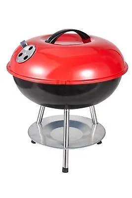 Portable Charcoal Table Top BBQ Grill Garden Outdoor In Red • £11