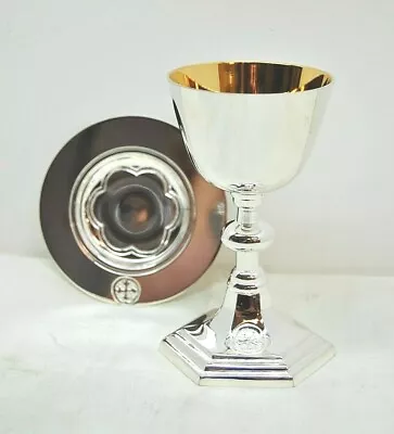 Nice Silver Plated Travel Chalice And Paten Set For Mass Kit - #255 - Church • $217