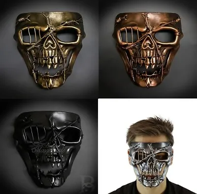 Steampunk Masquerade Mask Full Face Skull Halloween Costume Mask For Men • $16.96