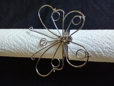 £6.50 • Buy Napkin Rings Napkin Holders Metal Butterfly Rings 4cm Diameter Box Of 4 BNIB
