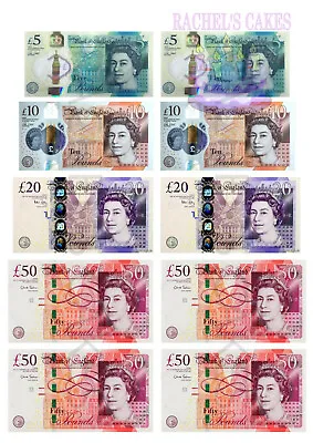 Mixed Edible Notes Money Cake Topper Casino Decoration Icing Sheet • £4.95