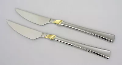 Mikasa - Verona Gold - Stainless - 8 3/8  New French Solid Knives (2) - Shiny • $19.99