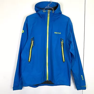 Marmot Jacket Mens Size Medium Nano Gore Tex Blue Windbreaker Shell Full Zip • $59.99