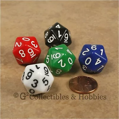 NEW Set Of 5 D10 Twenty Sided 0 To 9 Twice - 5 Colors - D&D RPG Game Dice • $5.99