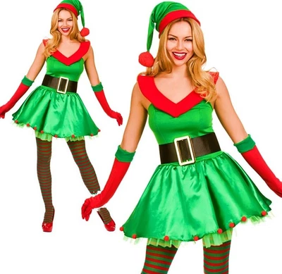 £6.95 • Buy Adult SANTAS LITTLE HELPER Christmas Pom Poms Festive Fancy Dress Ladies Costume