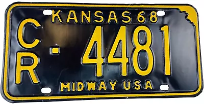 Kansas 1968 License Plate Vintage License Plate Crawford County Decor Collector • $34.95