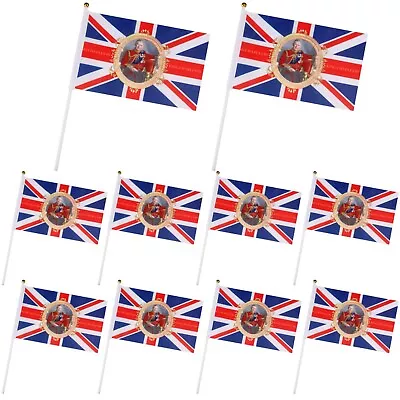 £5.99 • Buy King Charles Coronation 2023 Waving Union Jack Flags 10 PK Royalty Souvenirs