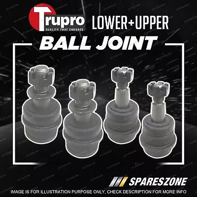 4 Pcs Trupro Lower+Upper Ball Joints For Jeep Grand Cherokee XJ WG WJ Wagon 4WD • $110.95