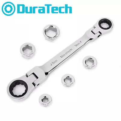 DURATECH Flex-Head Double Box End Ratcheting Wrench Set 8-19mm 72 Tooth Gear Set • $25.99