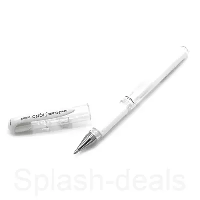 Uni-Ball Signo UM-153 Gel Rollerball Pen Metallic Broad -  White Gold Silver • £24.99