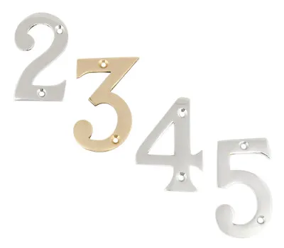 Contemporary House Door Numbers 0 - 9 76mm Height Inc Matching Flush Mount Screw • £3.99