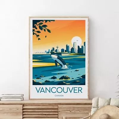 Canada Vancouver Traditional Travel Poster Choose Your Size • $13.70